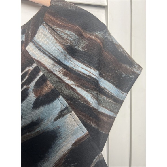 Calvin Klein Abstract Animal Print Cap Sleeve Knit Sheath Dress Women's Size 12 - Picture 3 of 8